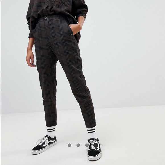 dark plaid pants